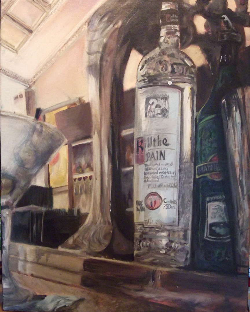<i>Deus Sit Propitius Huic Potatori</i>, a title taken from the Archpoet, a still life created in 2013 at a bar I used to tend. 22x28